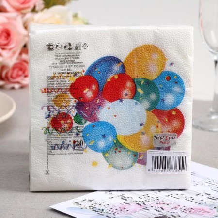 Paper Nev Line Fresco "Festive balls", 2 layers, 33*33 cm, 20 pcs.-1