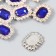 Decor for creativity plastic, rhinestones "octagonal medallion" nr 10 pcs blue 1.8x2.4 cm