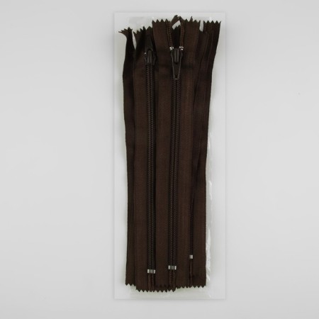 Lightning "Spiral", No. 7, non -proceeding, castle machine, 20 cm, brown color-2