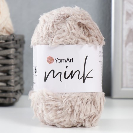 Yarn "mink" 100% polyamide 75m/50g (337 gray-beige)-1