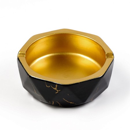 Ash "marble", 11.5 x 4.5 cm, ceramics, black gold-1