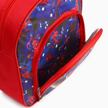 The backpack of the textile is a pocket 25*24*9cm, Spider-Man-1