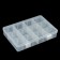 Box for fishing trifles with adjustable cells K-63, 19.5x13.5x4 cm, transparent