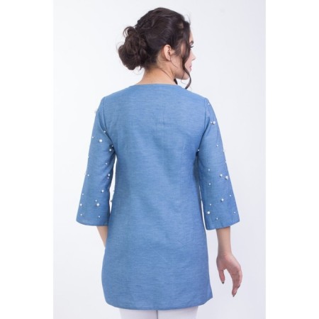 Female blouse, size 44, blue color-6
