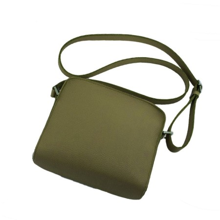 Bag women, genuine leather, green 19x4.5x17 cm-1