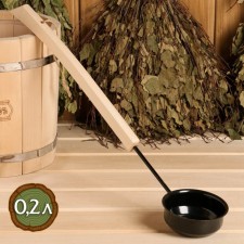 Bucket-shuttle 0.2 l, with a wooden handle, black