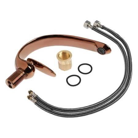 Zein Z3880 sink mixer, interior, height 18cm, brass, Rose Gold-11