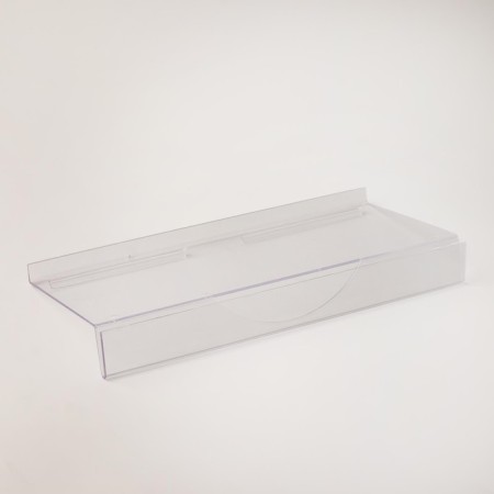Полка для экономпанелей, для обуви, с ценникодержателем, 24,5×11,5 см, оргстекло 3 мм-3