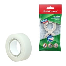 The adhesive tape is stationery, 18 mm x 20 meters, Erichkrause Invisible, matte, inconspicuous, in a bag, suspension, price per 1pc.