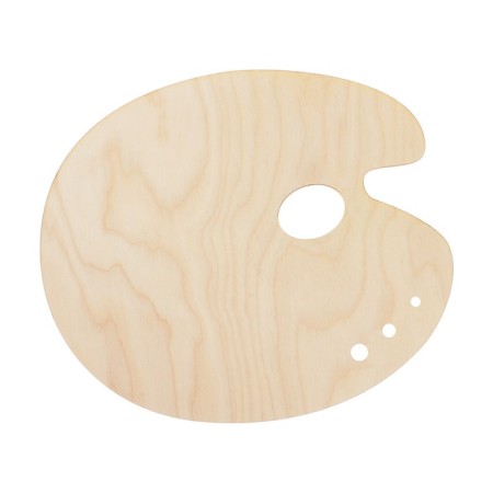 Wooden, Ovalny palette, No. 4, 21 x 24.5 cm, mix-7