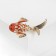 Brooch "Fish", Orange-white color in gold
