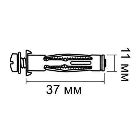 Anker "Zubble", type of molly, for hollow materials, galvanized, M5, 11x37 mm, 100 pcs-3