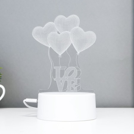Sensor lamp "Four hearts" LED 7 USB colors/from BAT. White Risalux-1
