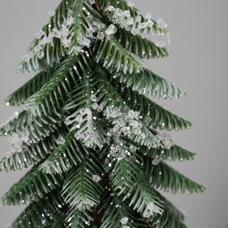 Christmas tree decor "snowy with droplets, in a pot" 34x8.5 cm-1