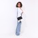 Bag Cross-Bodi with a zipper, black/white color