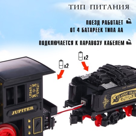 The railway "Classic freight train", with smoke effects, the length of the path 270 cm.-6
