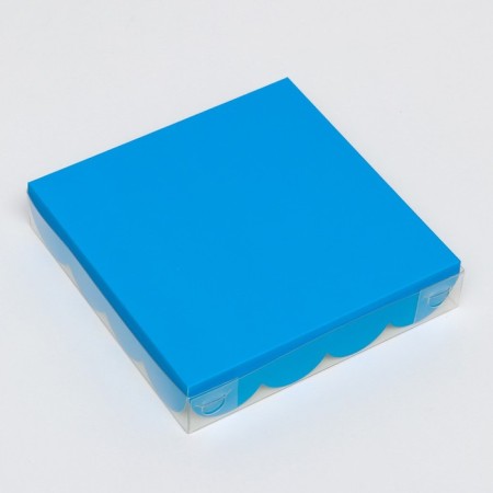 Box for cookies, blue, 15 x 15 x 3 cm-2