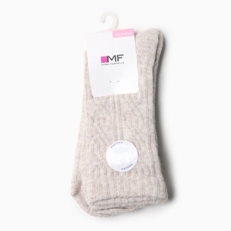 Women's socks, color light-beige melange, size 23-25-2