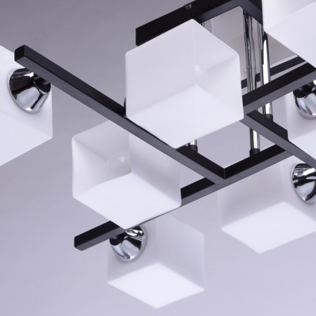 Tetro ceiling chandelier, 8x60W E27, coffee house 60x60x22 cm-8