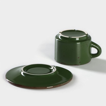 Porcelain Coffee steam Punto Verde, cup 80 ml, saucer d = 6 cm-3