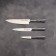 Simboo knife set, 3 pcs: blade 8.8 cm, 15 cm, 20 cm, steel hilt