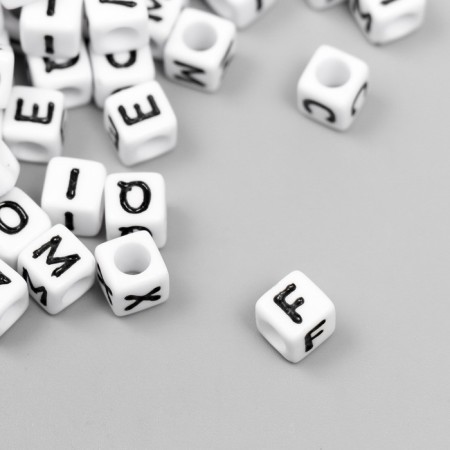 A set of beads with English letters "Astra" 6x6 mm, 150 pcs/pack-1