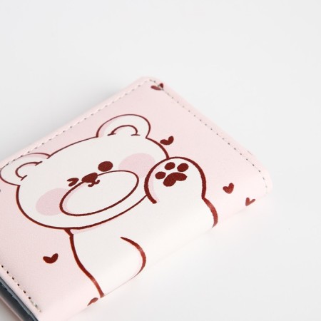 Baby wallet on the button, pink color-2