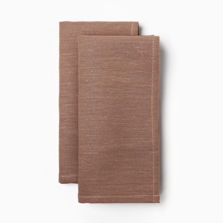 A set of napkins with a decorative. Rings Ethel Sand 40x40 cm - 2 pcs, 100% flax-1