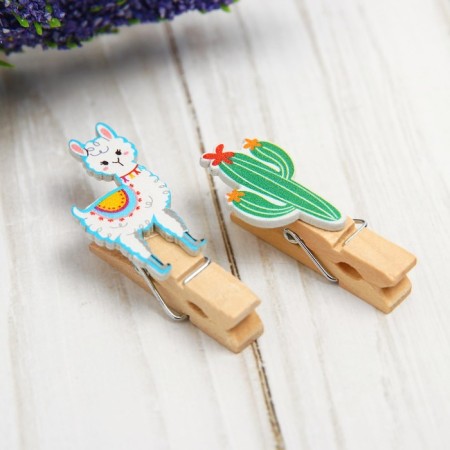 Set of decorative clothespins "Lama" set 10 pcs.-3