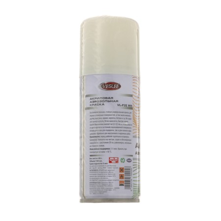 Veslee aerosol paint acrylic, white matte, 100 ml-6