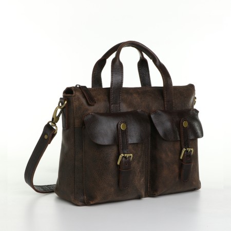 Bag-tout on lightning, brown color