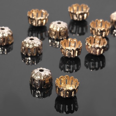 Bead hats (set 30pcs) SM-027, 4 × 10 mm, gold color