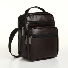 Male bag, 21.5*10*17 cm, lightning departure, 3 n/pocket, reg. Min, brown