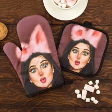 Kitchen set 2 Tricks Ethel Love Life “Fluffy”, Square 17x17 cm, mittens 26x16 cm, 100% p/e