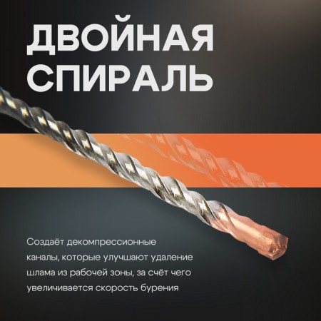 Tundra concrete drill, cross tip, double spiral, SDS-Plus, 8 x 210 mm-1