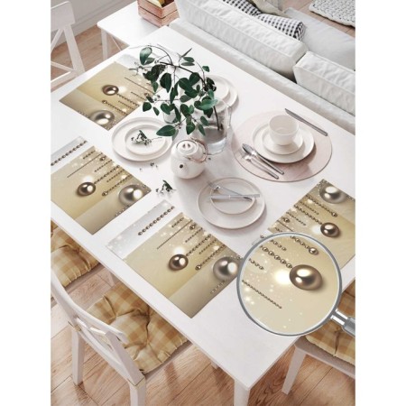 Set of napkins for setting the table "New Year's shine", rectangular, size 32x46 cm, 4 pcs-1