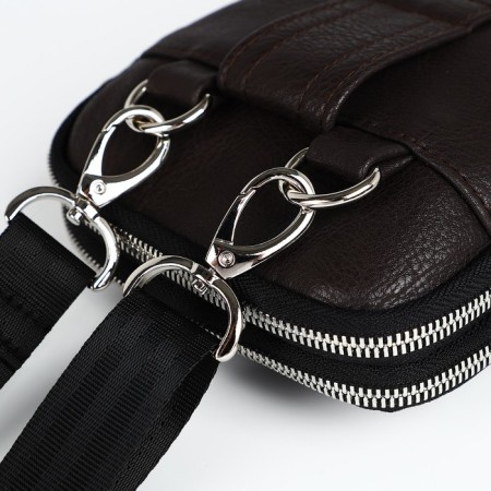 Men's bag over the shoulder, Textura, artificial leather, brown color-2