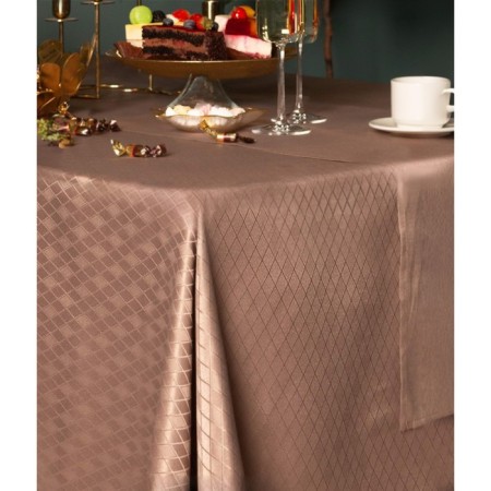 Tablecloth, size 160x160 cm, coffee color-1