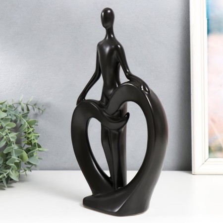 Souvenir ceramics "man and heart" black 7x18x31.5 cm-3