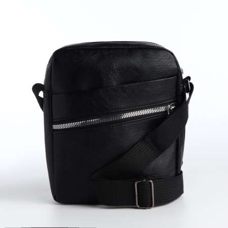 Male bag with lightning, black color-1