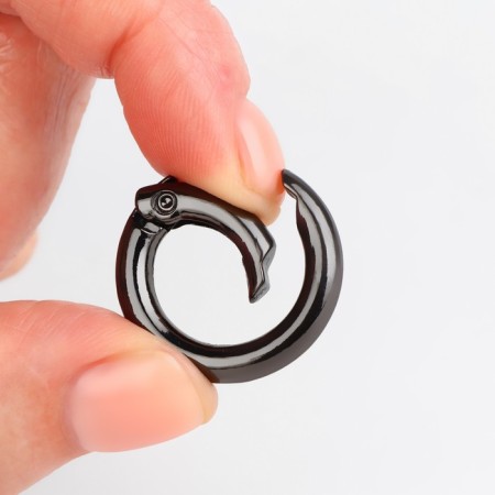 Karabin ring, d = 16/24 mm, thickness - 4 mm, 5 pcs, black nickel color-2