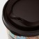 A plastic glass with a “izi-go” lid, 550 ml, 9.3 × 9.1 × 15.8 cm, a mix decor, a dark brown color