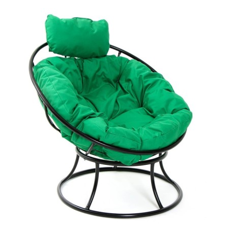 Armchair "Papasan" mini, with a green pillow, 81x68x77cm, mix-4