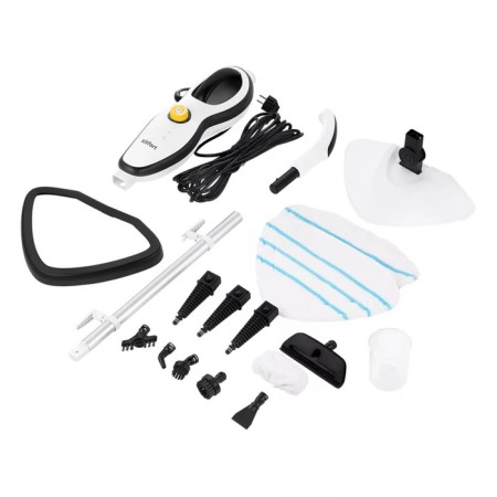 Steam mop KitFort KT-1045, 1500 watts, 370 ml, cord 8 m, white-hourly-11