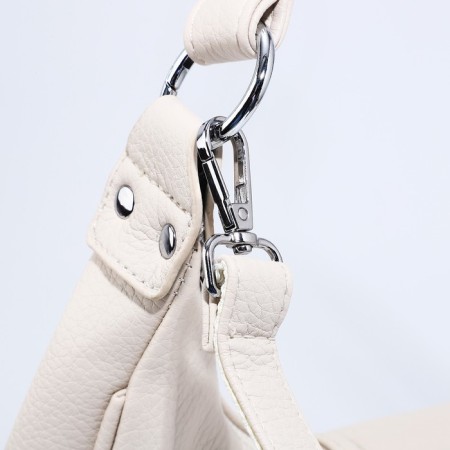 Lurch bag with lightning, external pocket, long belt, beige color-5
