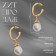 Earrings with pearls "abstraction" Fortune, color gold