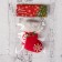 Soft suspension "Christmas sock with a button" 6.5x10 cm, white-red