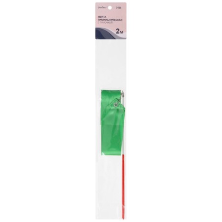 Ribbon for rhythmic gymnastics with a stick Grace dance, 2 m, green color-4