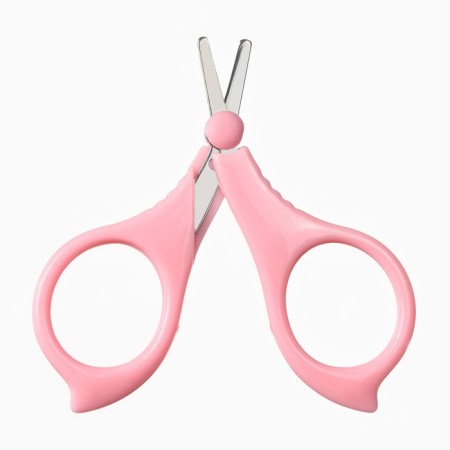 Baby scissors are safe, manicure, with a cover, from 0 months, pink color-1