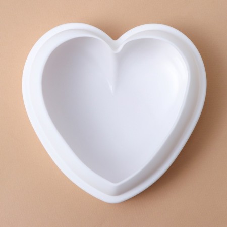 Form for baking and mousse desserts Konfinetta "Heart", silicone, 15.5 × 15.5 × 5.5 cm, white color-3